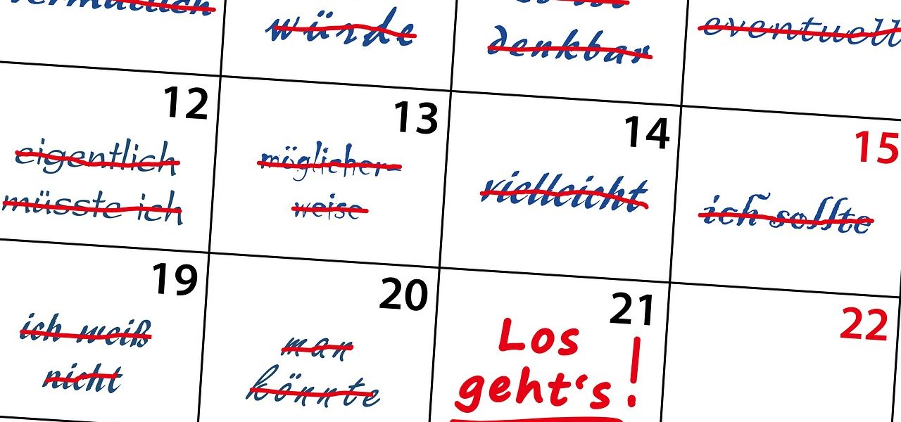 Aufschieberitis Prokrastination Kalender